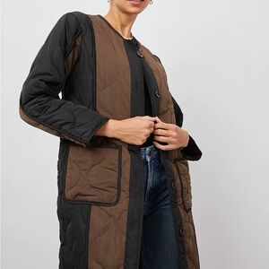Rails Black and Brown Quilted Women's Coat (has a patch on it)